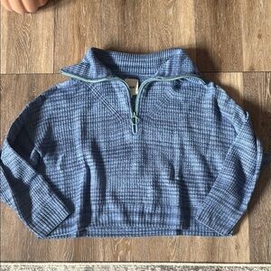Aerie Blue Half-Zip Sweater